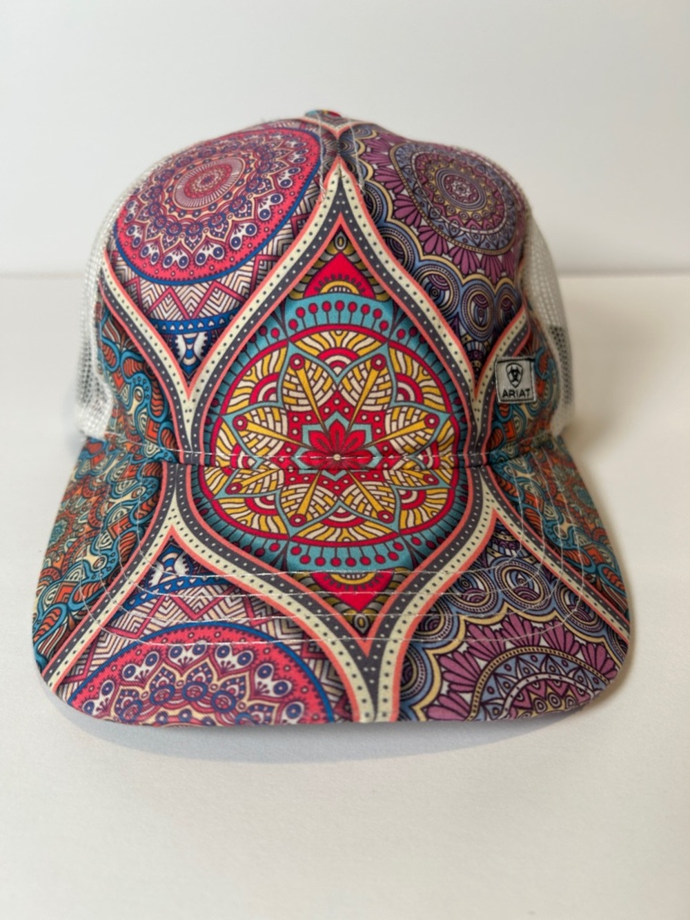 Ariat Multicolor Mandala Mesh Cap with Cream Back /women’s trucker hat - Picture 14 of 14